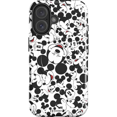 Disney Mickey Mouse Face Pattern iPhone 16 Plus Magsafe Impact Case